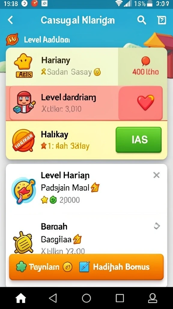 rajacuan - Menu utama dengan opsi untuk bergabung dalam permainan.